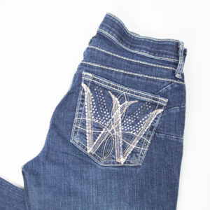 Wrangler Q-Baby Damen Reit-Jeans dunkelblau 3/4 X 34