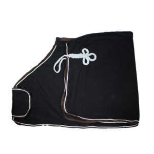 Abschwitzdecke schwarz mit braunem Rand 155