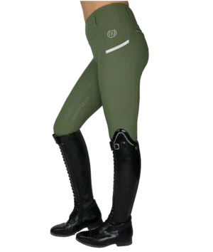 Thepinkhorse Damen Grip-Vollbesatzreitleggings Signature olive S