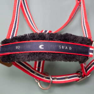 Cavallo Halfter mit Kunstfell rot/navy WB