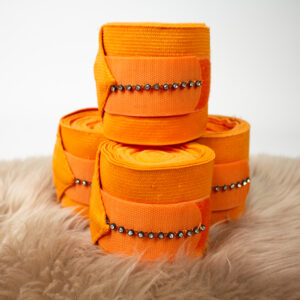 Horze Elastik-Fleece Bandagen Glitzer orange WB