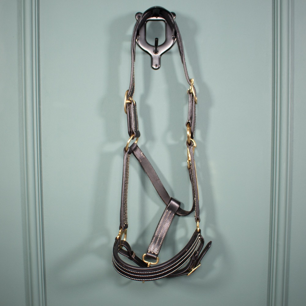 Claridge House Lederhalfter Graveur schwarz COB