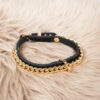 Halsband Kette schwarz/gold S
