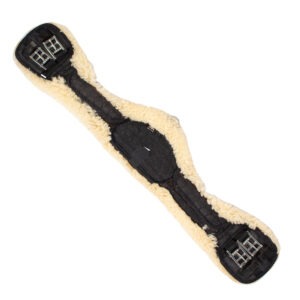 Mattes Kurzgurt mit Lammfell Asymmetrisch schwarz 75 cm