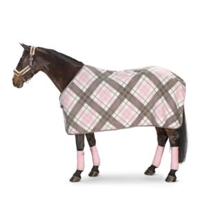 Eskadron Abschwitzdecke Fleece Check chocochip/white/powderrose M/135