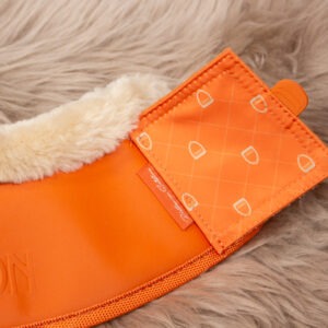 Eskadron Platinum Hufglocken Faux Fur vermillion orange M
