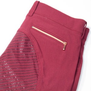 Equiline Reithose mit Silikonvollbesatz rot 40