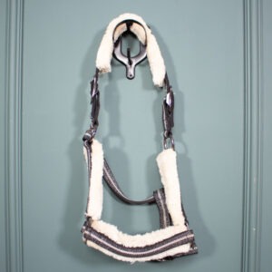 Eskadron Platinum Pure Halfter Doublepin Faux Fur black COB