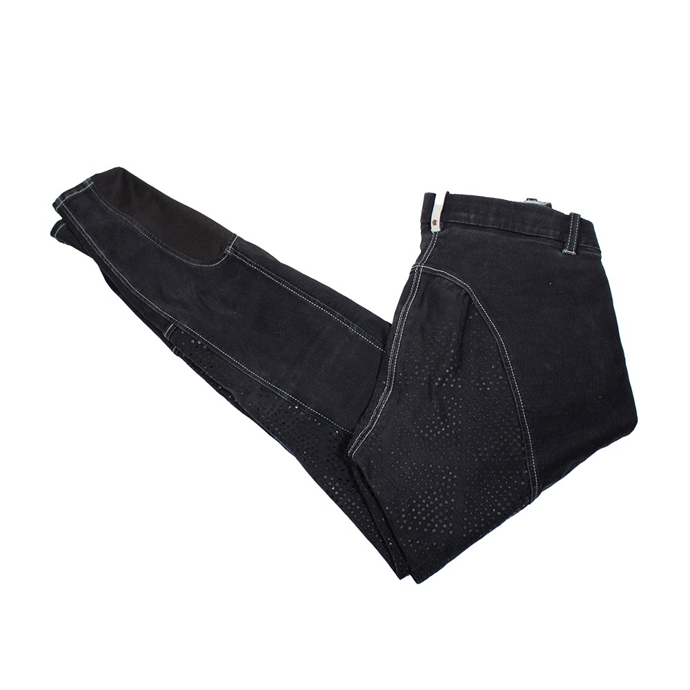 Kantrie Jeans Reithose mit Silikonvollbesatz schwarz 36