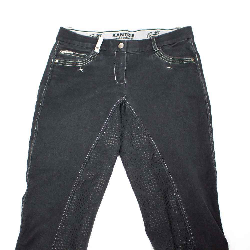 Kantrie Jeans Reithose mit Silikonvollbesatz schwarz 36 – Bild 3