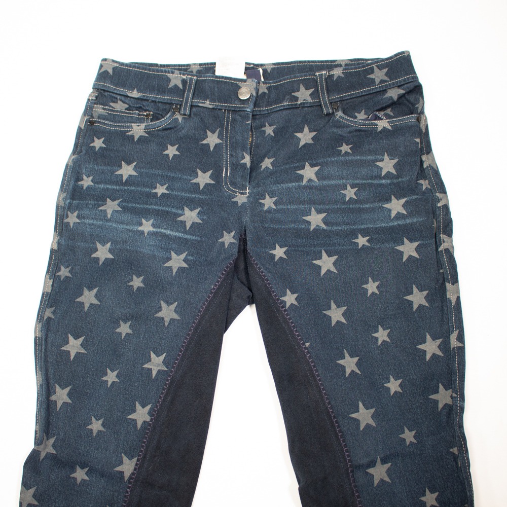 Jeans Reithose mit Vollbesatz blau 80 – Bild 3