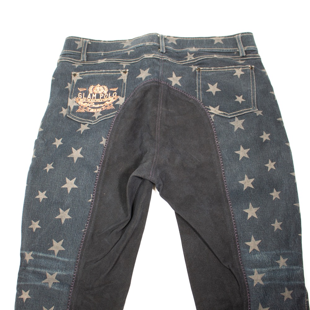 Jeans Reithose mit Vollbesatz blau 80 – Bild 4