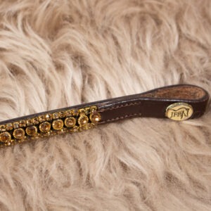 JFF geschwungener Stirnriemen braun WB