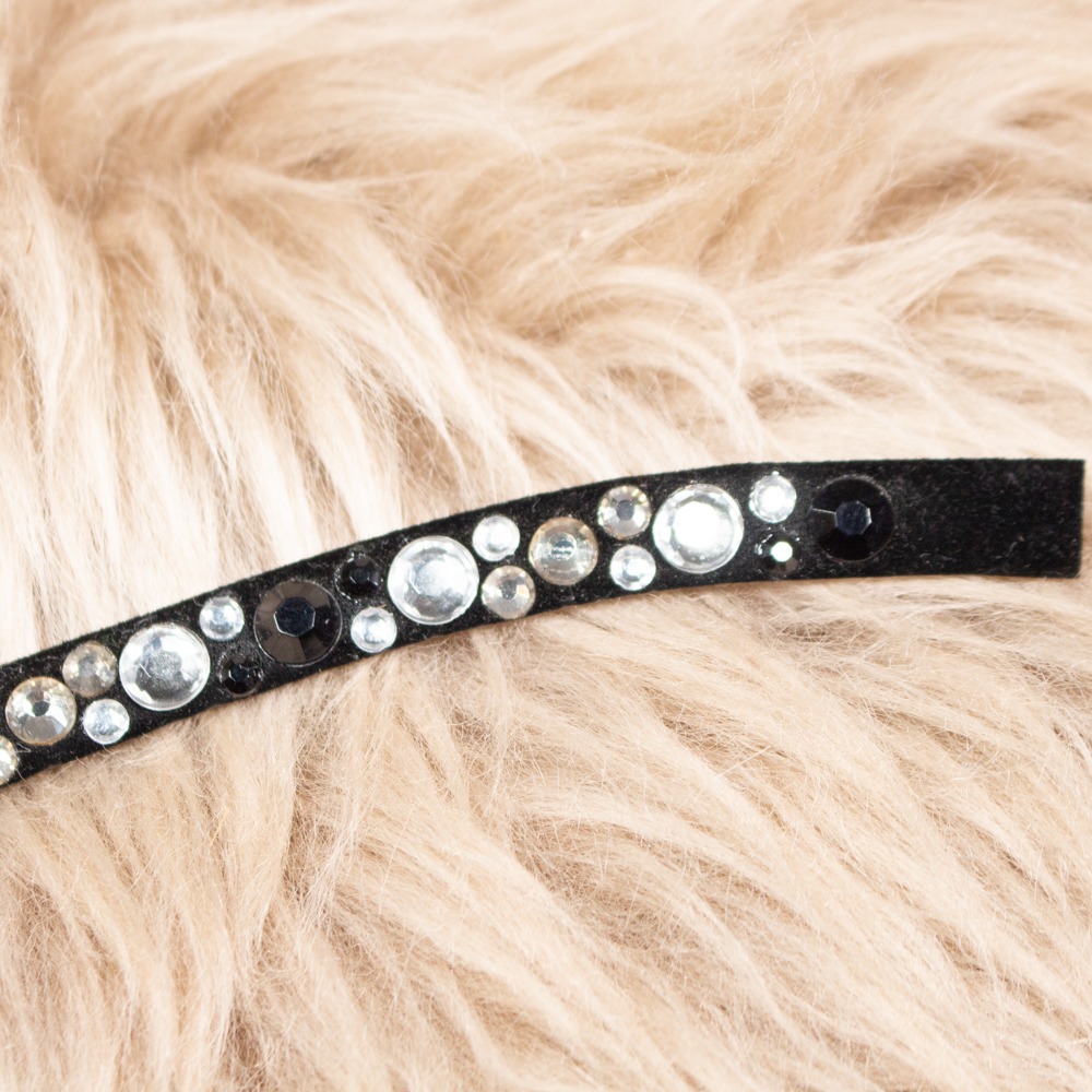 Stirnriemen Inlay schwarz/weiß Pony – Bild 2