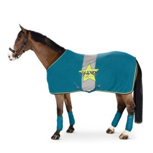 Eskadron Abschwitzdecke Fleece Bicolor Star cyan XL/155