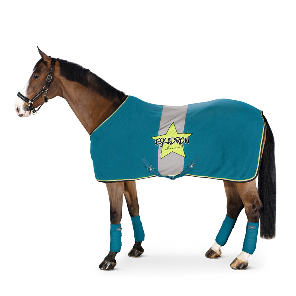 Eskadron Abschwitzdecke Fleece Bicolor Star cyan XL/155