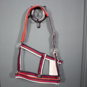 HKM Halfter schwarz/rot/weiß Pony