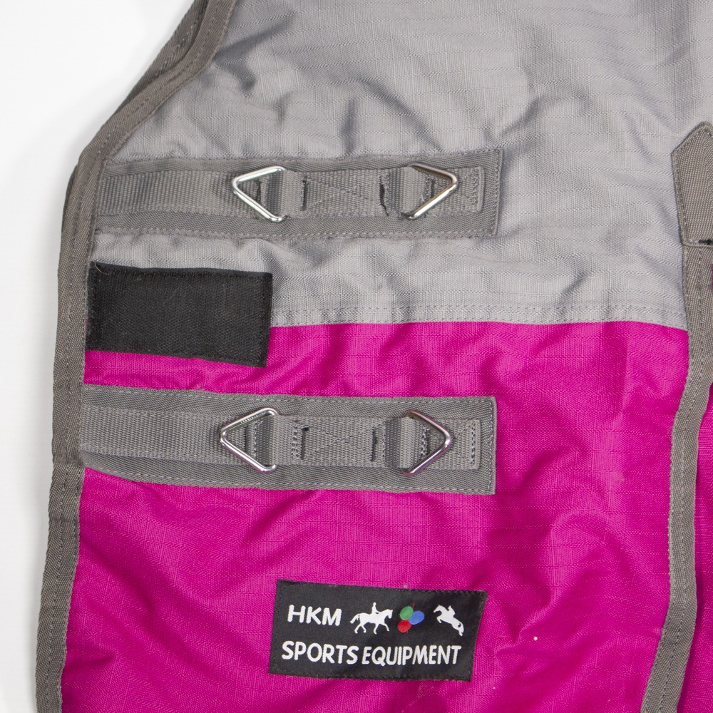 HKM Outdoordecke 300g Highneck Florenz grey/dark pink 155 – Bild 2