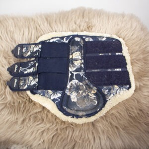 Eskadron Gamaschen Faux Fur Flower deepblue L