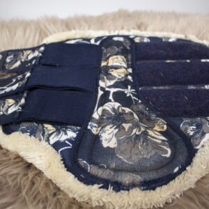 Eskadron Gamaschen Faux Fur Flower deepblue L